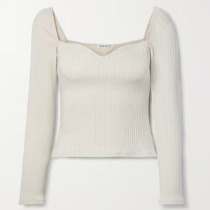 Reformation (never worn) october ribbed knit top